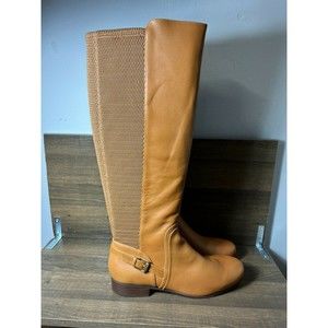 ISAAC MIZRAHI Live! Medium Calf Leather and Stretch Riding Boot 12 C…